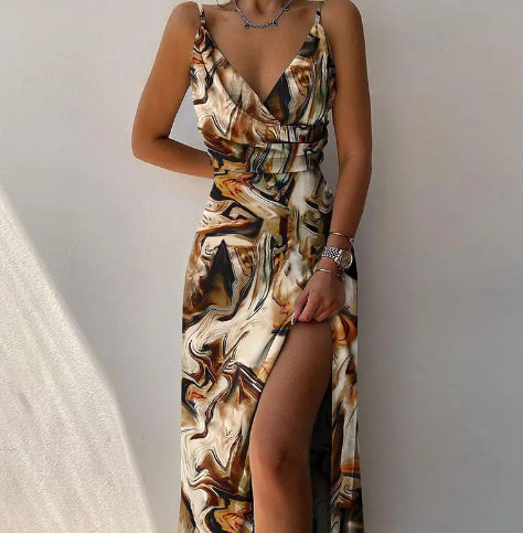 Robe Satinée Fendue