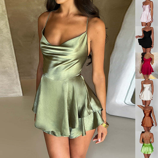 Robe Satinée Dos-Nu