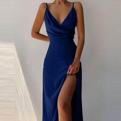 Robe Satinée Fendue