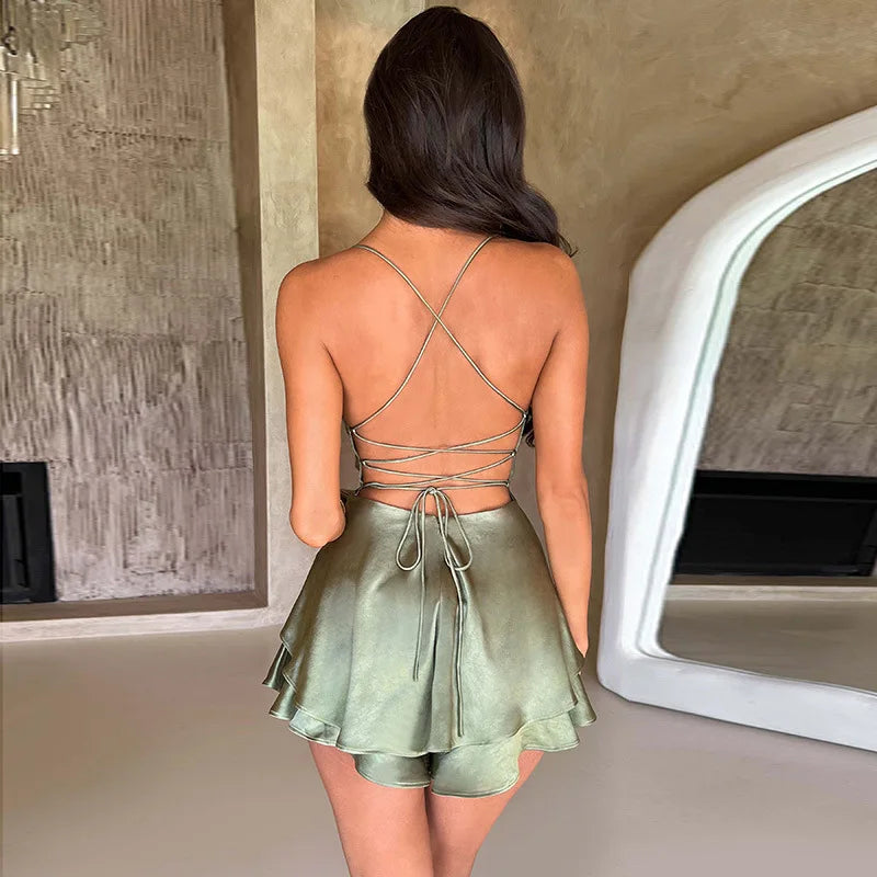 Robe Satinée Dos-Nu