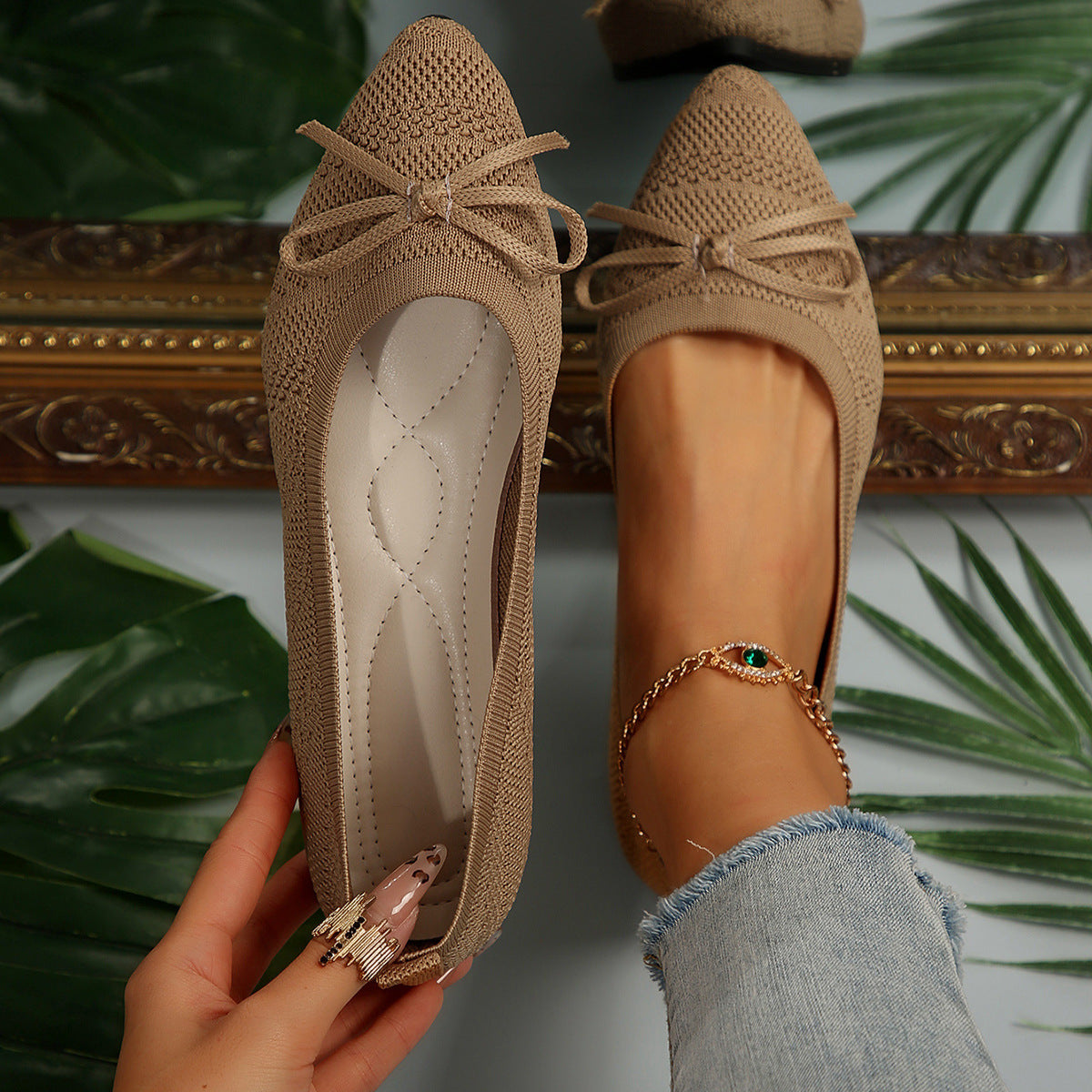 Ballerines Pointues Tricot