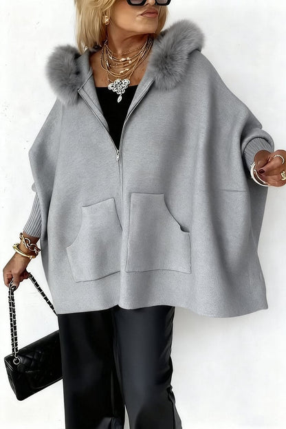 Cardigan Cocoon Batwing à Capuche