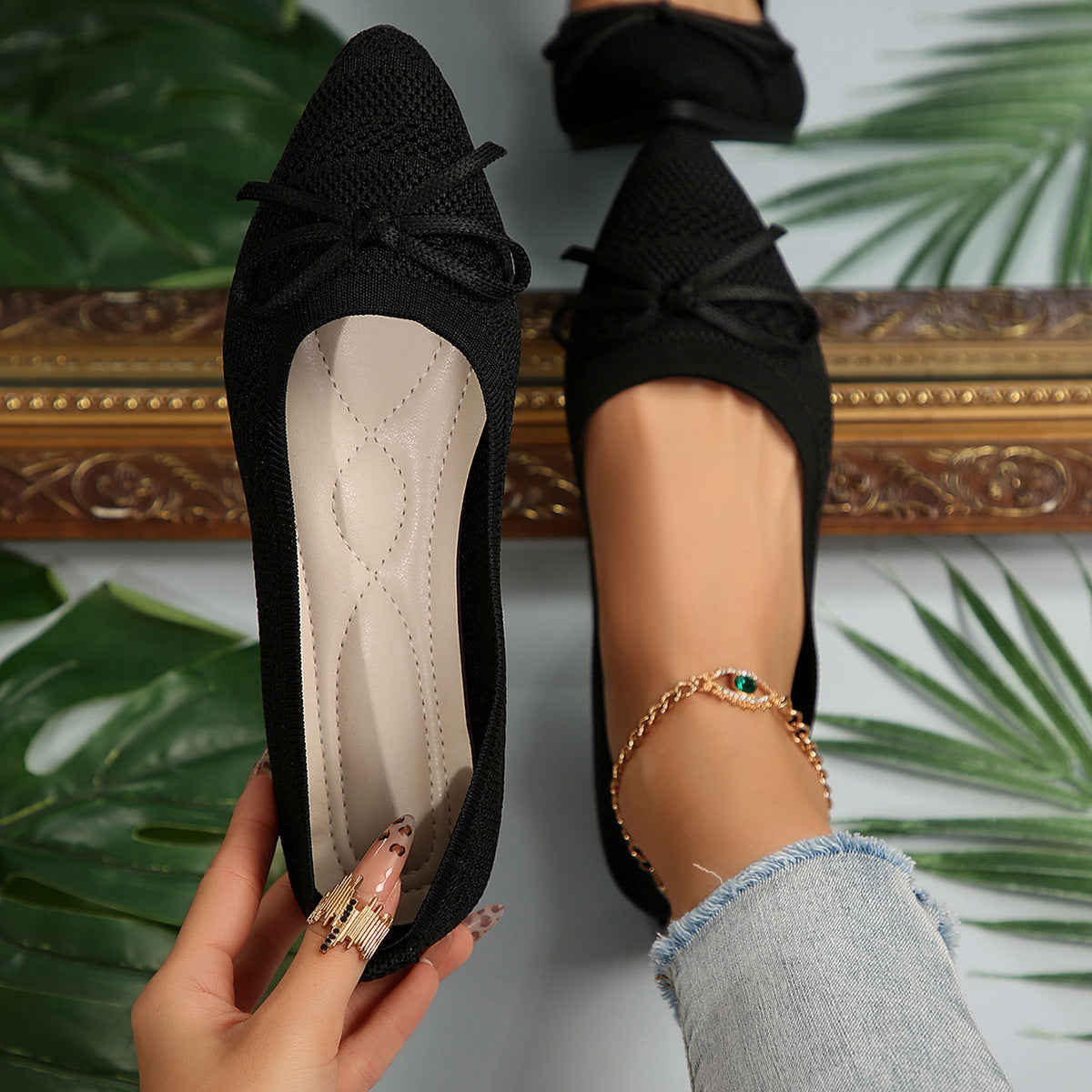 Ballerines Pointues Tricot